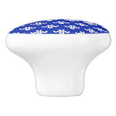 SCANDIA BLUE KNIT Ceramic Knob. Keramische Knop (Zijkant)