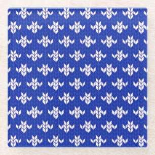 SCANDIA BLUE KNIT Glass Drink Onderzetter