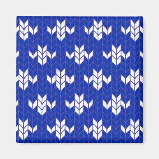 SCANDIA BLUE KNIT Square Magnet (Voorkant)