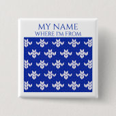 SCANDIA BLUE KNIT Vierkante Naam Tag Button (Voorkant)