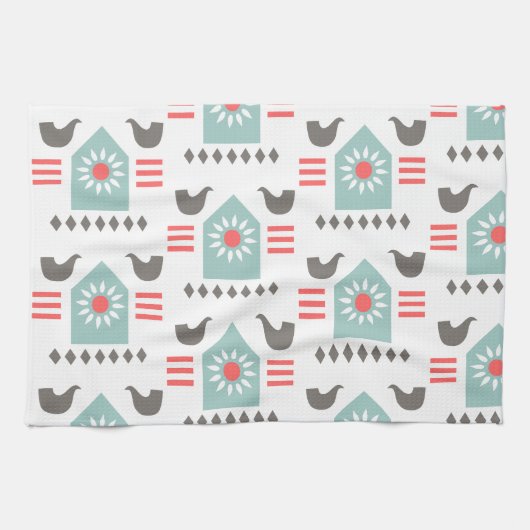 Scandia Folk Art Boerderij House Theedoek (Horizontaal)