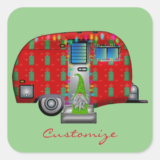 Scandia Gnome Caravan Thunder_Cove Vierkante Sticker (Voorkant)