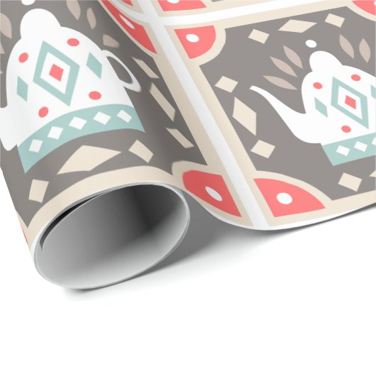Scandia Theepot Tegels Cadeaupapier (Rol Hoek)
