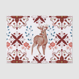 Scandinadic Brown Deer Waterverf Folk Art Tissuepapier