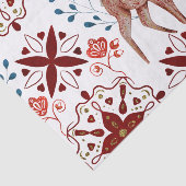 Scandinadic Brown Deer Waterverf Folk Art Tissuepapier (Detail)