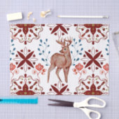 Scandinadic Brown Deer Waterverf Folk Art Tissuepapier (Craft)