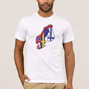 Scandinavia Flag Map T-shirt