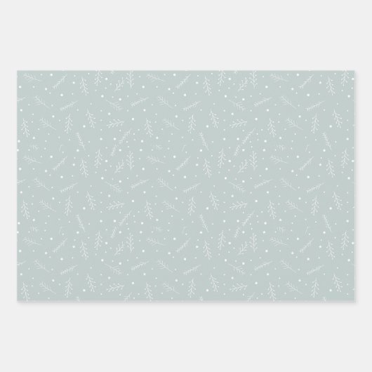Scandinavia kerstbomen Snowflakes Branches Inpakpapier Vel (Voorkant 3)