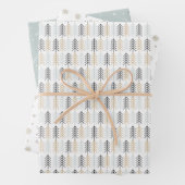 Scandinavia kerstbomen Snowflakes Branches Inpakpapier Vel (In situ)