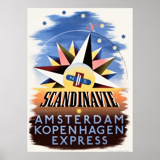 Scandinavia Netherlands Vintage Travel Poster (Voorkant)