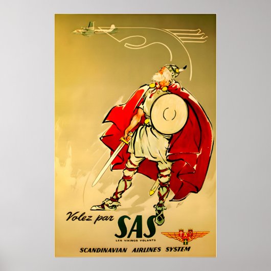 Scandinavia Print Viking Kunst SAS Reis Poste (Voorkant)