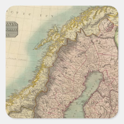 Scandinavia Vierkante Sticker (Voorkant)