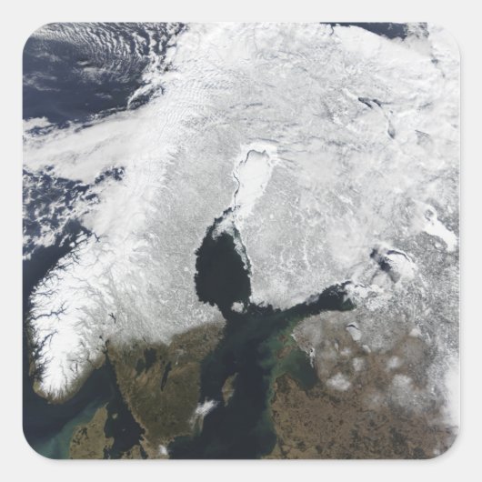Scandinavia Vierkante Sticker (Voorkant)