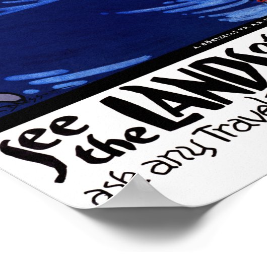 Scandinavia Vintage Travel Poster teruggezet (Hoek)