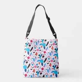 Scandinavian Abstract Red Pink Black Blue. Crossbody Tas