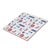 Scandinavian Bird Floral Nordic Pattern Design Tegeltje (Zijkant)