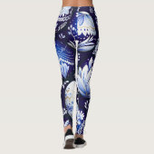 Scandinavian Blue Easter Egg Spring Floral Leggings (Achterkant)