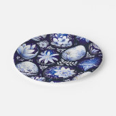 Scandinavian Blue Easter Egg Spring Floral Papieren Bordje (Gekanteld)