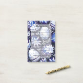 Scandinavian Blue Easter Egg Spring Floral Post-it® Notes (Op bureau)