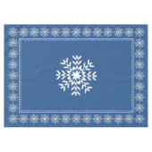 Scandinavian Blue Snowflake Pattern Tafelkleed (Voorkant (Horizontaal))