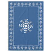 Scandinavian Blue Snowflake Pattern Tafelkleed (Voorkant)