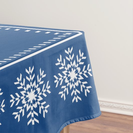 Scandinavian Blue Snowflake Pattern Tafelkleed (Voorbeeld)