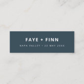 Scandinavian Blue Wedding Favor Mini Bladwijzer Ka Mini Visitekaartje (Voorkant)