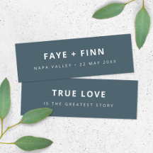 Scandinavian Blue Wedding Favor Mini Bladwijzer Ka