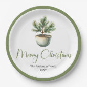 Scandinavian Boho Christmas Bouquet in Earthy Papieren Bordje (Voorkant)