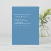 Scandinavian Boho Folk Flower Blue Simple Wedding Kaart (Staand voorkant)