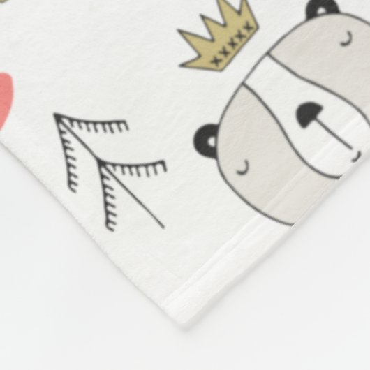 Scandinavian Boho Wilderness Fun Fleece Deken (Hoek)