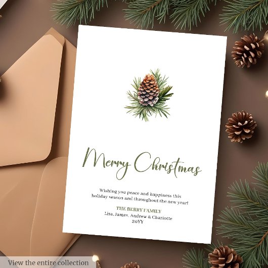 Scandinavian Botanical Cozy Christmas Greeting  Feestdagenkaart