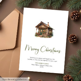 Scandinavian Botanical Cozy Christmas Greeting  Feestdagenkaart