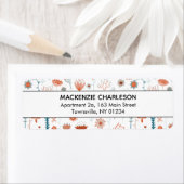 Scandinavian Botanical Flowers Address Etiket (Insitu)