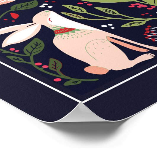 Scandinavian Bunny Flower Garden Poster (Hoek)