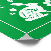 Scandinavian Bunny Fox Flower Garden Poster (Hoek)