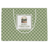 Scandinavian Christmas Gift Bag Elegant Neutral  Groot Cadeauzakje (Voorkant)