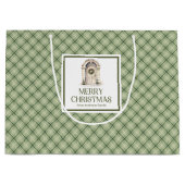 Scandinavian Christmas Gift Bag Sage Ivory Minimal Groot Cadeauzakje (Voorkant)