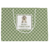 Scandinavian Christmas Gift Bag Sage Ivory Minimal Groot Cadeauzakje (Achterkant)