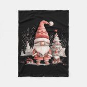 Scandinavian Christmas Gnome Red Berries  Fleece Deken (Voorkant)