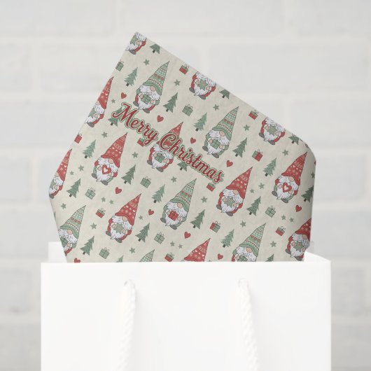 Scandinavian Christmas Gnome Tissue Paper Tissuepapier (Cadeauzakje)