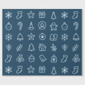 Scandinavian Christmas Icon Design Cadeaupapier (Vlak)