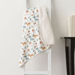 Scandinavian Christmas Nordic Winter Snowman Baby Sherpa Deken