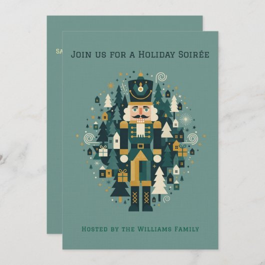 Scandinavian Christmas Nutcracker Kaart (Voorkant / Achterkant)