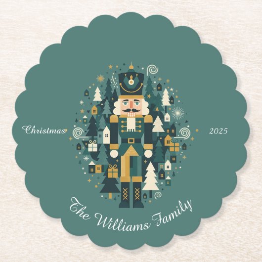 Scandinavian Christmas Nutcracker Kartonnen Onderzetters (Voorkant)