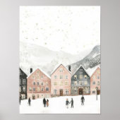 Scandinavian Christmas Print Norway Illustration (Voorkant)