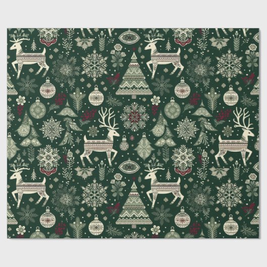 Scandinavian Christmas Time Cadeaupapier (Vlak)