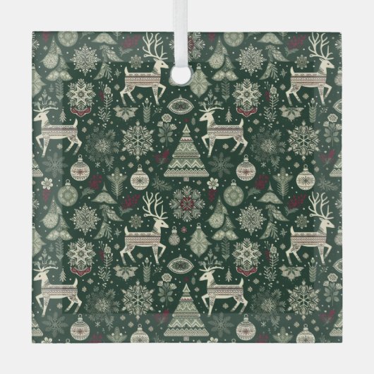 Scandinavian Christmas Time Glas Ornament (Voorkant)