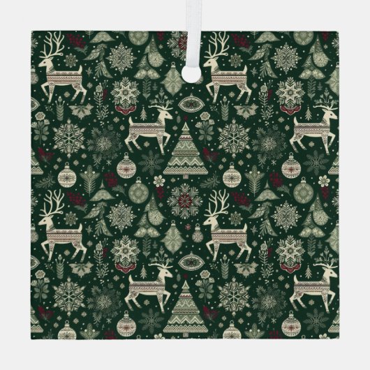 Scandinavian Christmas Time Glas Ornament (Achterkant)