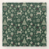 Scandinavian Christmas Time Glazen Onderzetter (Voorkant)